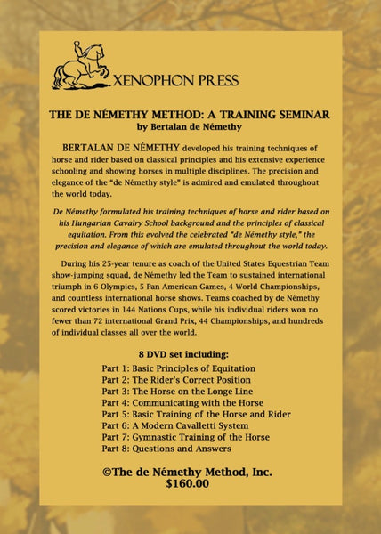The de Nemethy Method: A training seminar by Bertalan de Nemethy - 8 DVD set