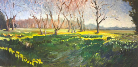 Eyre Hall Jonquils by Richard F. Williams 24" by 12"