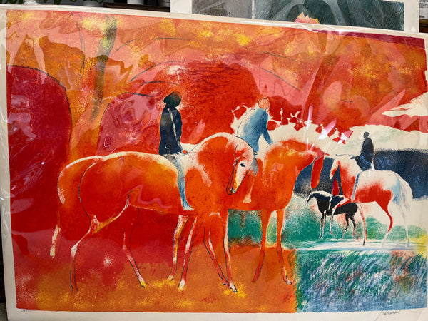 Paul Guiramand Horses at Sunset signed Lithograph