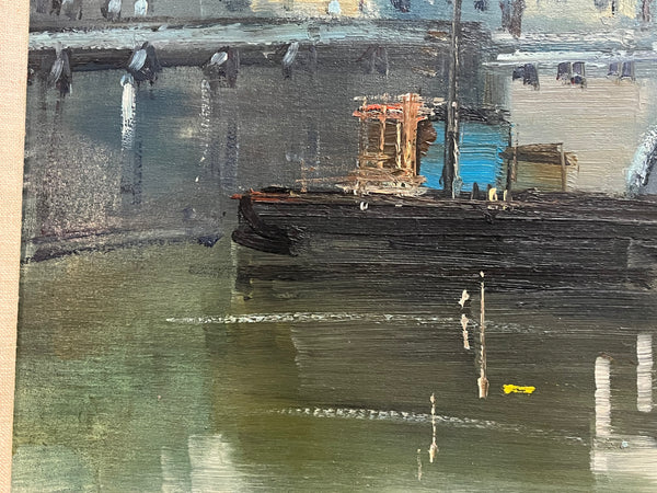 Les amants de Paris (the lovers of Paris) by Laurent Zunino 1988 original framed painting