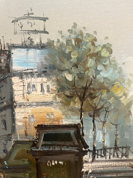 Les amants de Paris (the lovers of Paris) by Laurent Zunino 1988 original framed painting