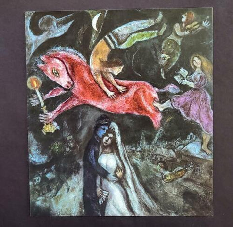 Marc Chagall "The Red Horse " Mounted Color Offset Lithograph 1974 Limited Ed.