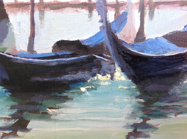 Venice Gondolas - Giclee on canvas by Richard F. Williams