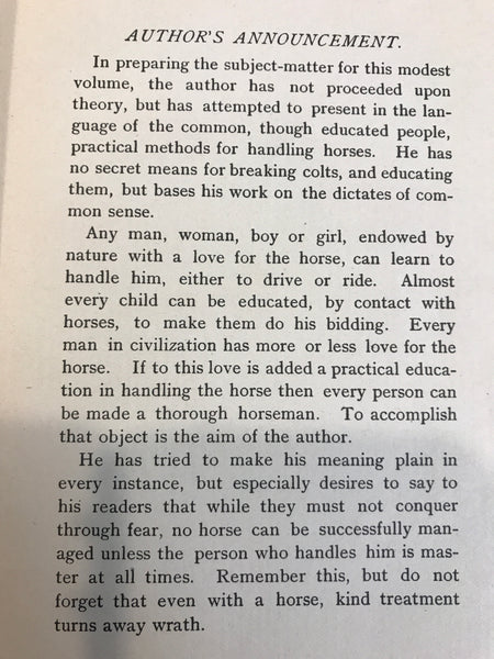 Horse Taming: How to Break, Educate and Handle the Horse for the Uses of Every Day Life by Wiliam Mullen