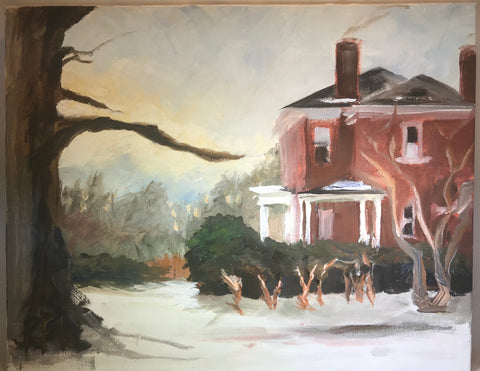 Hillcrest in Winter - Original on canvas  by Richard F. Williams-11” x 14”