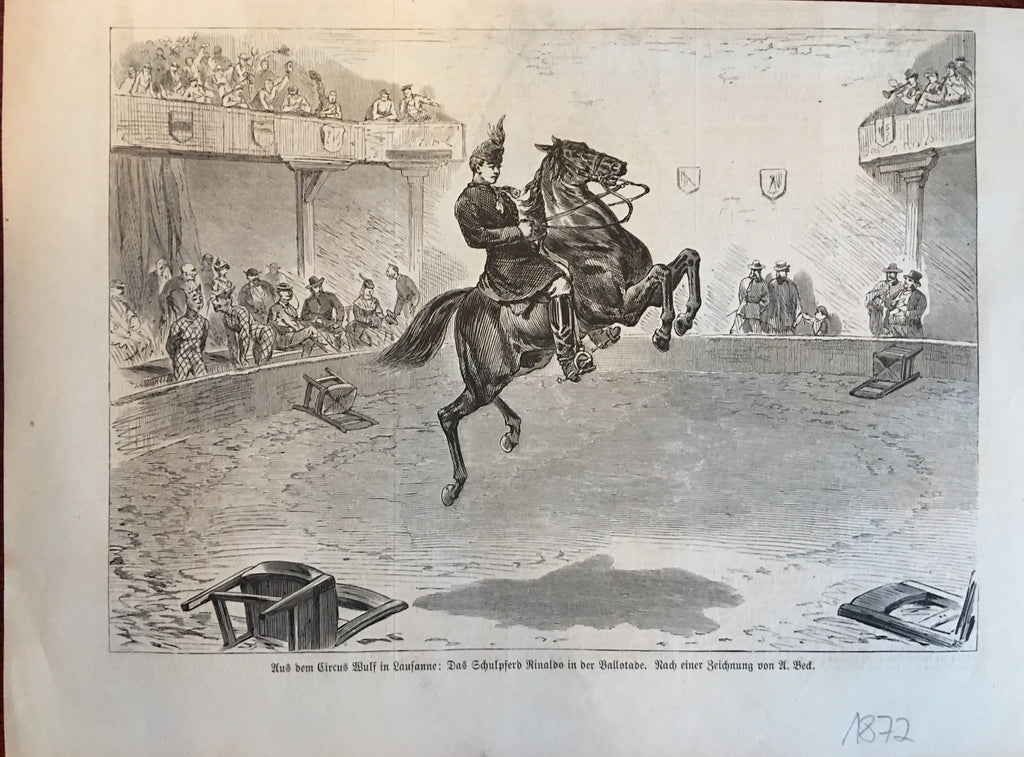 Vintage print of Circus “Ballotade” in Lausanne from periodical